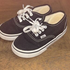 Vans Kids Black and White Canvas Sneakers